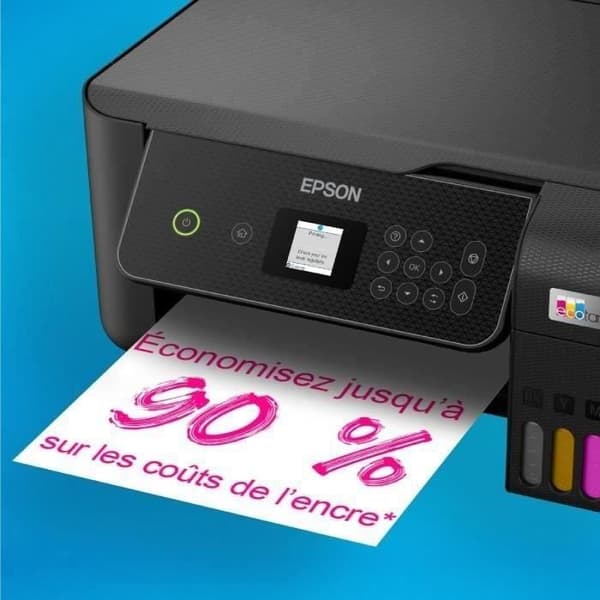 A4 multifunktionsprinter - EPSON - Ecotank ET-2870 - Wi-Fi - Blækbeholdere - 3 års blæk inkluderet
