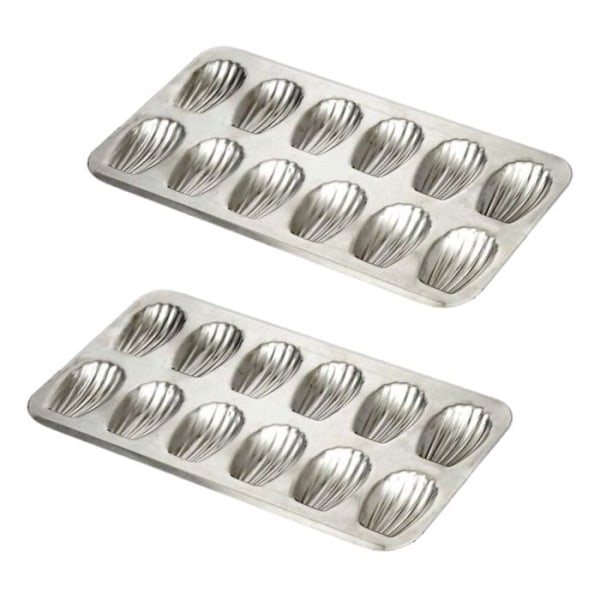 2 plåtformar x 12 madeleiner Silver