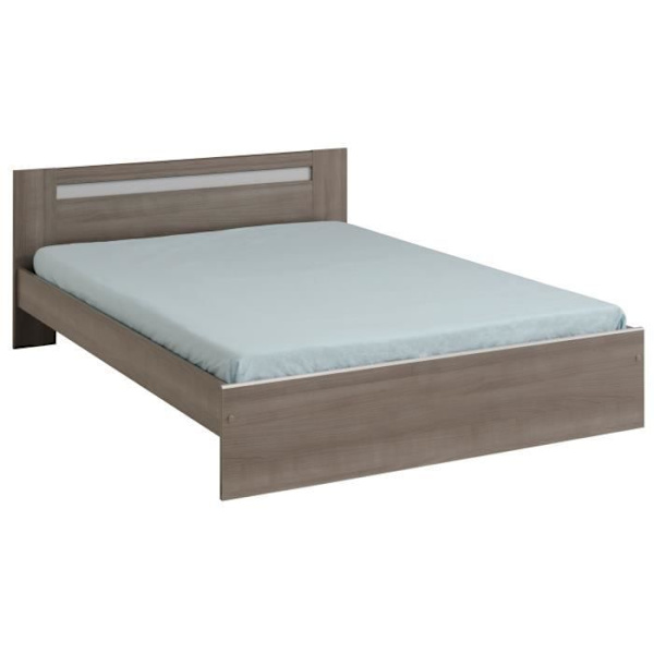 PARISOT Komplet voksen soveværelse - Moderne - Sølv valnød indretning - L 140 x L 190 cm - YSA Silver valnöt dekor