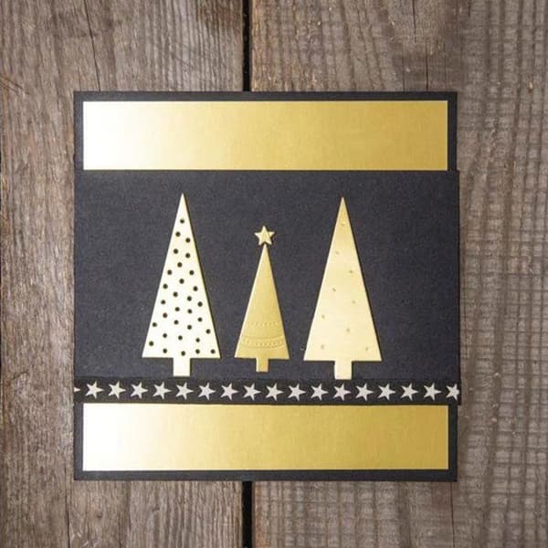 Leikkausmallisarja - LS - Xmas Tree - 0,7x0,7cm - 3x6,9cm - 4 kpl - Musta