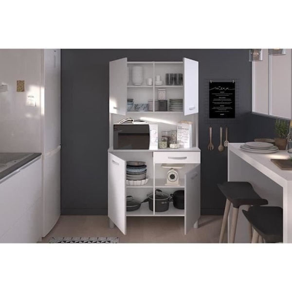 Køkken skænk - Hvid - Moderne - 4 låger - OSLO - L 101 cm Matt vit