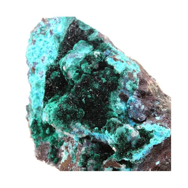 Sten og mineraler. Brochantit + Chrysocolla + Atacamite. 1035,0 øre. Atacama-regionen, Chile.
