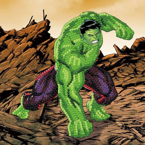 Crystal Art -kortti timanttiin - Hulk - 18 x 18 cm Flerfärgad