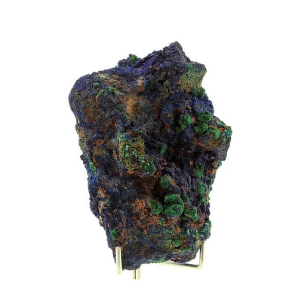 Stenar och mineraler. Chessylit (Azurite) + Malakit. 525,0 cent. Chessy-les-Mines, Frankrike.