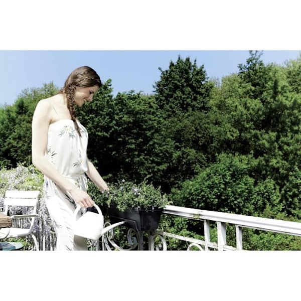 ELHO Balcony Green Basics Allin1 50 - Udendørs & Balkon - L 25,7 x B 47,3 x H 16,7 cm - Living sort Lev svart