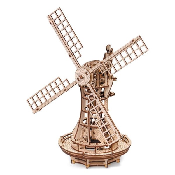 Puzzle 3D Mekanik i Træ - EWA ECO-WOOD-ART - Vindturbine - 227 Dele - 14 År og Op - Indendørs kastanj