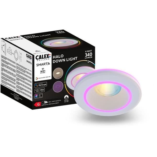 Spot indbygnings LED - CALEX - SMART HALO DOWNLIGHT - 500 ml - Hvid Vit