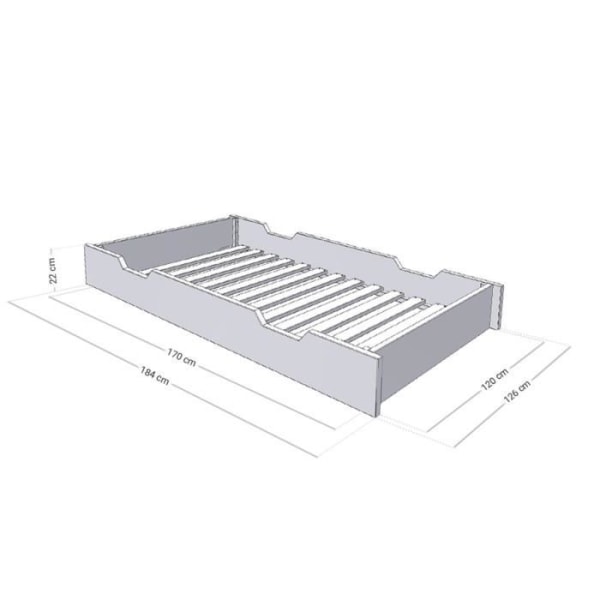 Sänglåda 120 x 190 med BUDDY boxspring - Blå - Gran - BENLEMI Blå