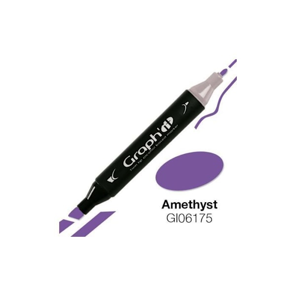 Alkoholpenna - Graph'it - 6175 Amethyst - Ogiltig - Dubbel spets - Opaque Lila