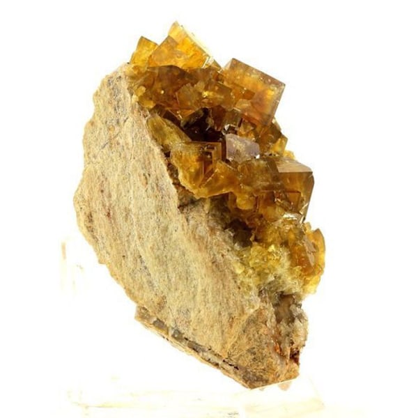 Sten og mineraler. Fluorit. 1318,0 øre. Valzergues, Aveyron, Occitanie, Frankrig..