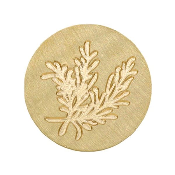 Messingvoksstempel 25mm - Rosmarin gyllene
