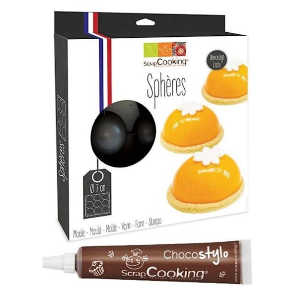 Pehmeä kakkuvuoka 9 puolipalloa + 1 suklaakynä Svart