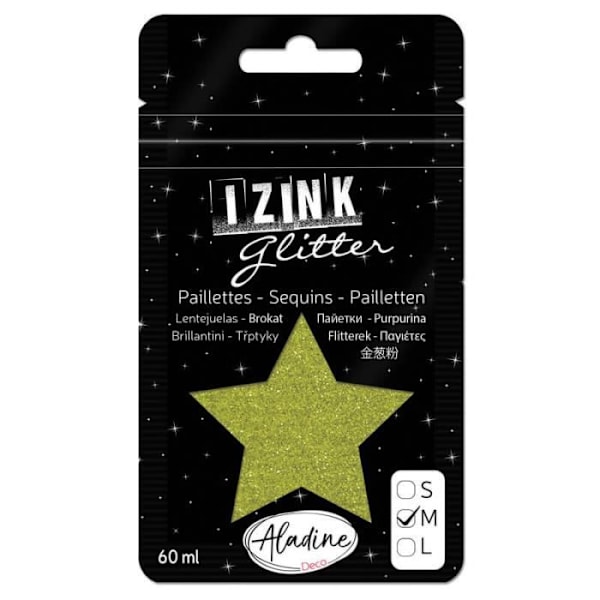 Paillette - IZINK - Vaaleanvihreä - 60ml - Vetoketjullinen - Lapsille - Helppo personointi