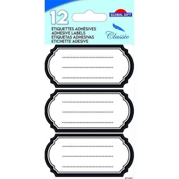 12 koulutarraa - Vintage Oval - musta Vit
