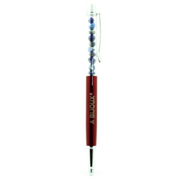 Lapis Lazuli mineral pen fra Pakistan - ABIJOUX - Kuglepen - Sort - Medium - Bordeaux Rød Röd Bordeaux