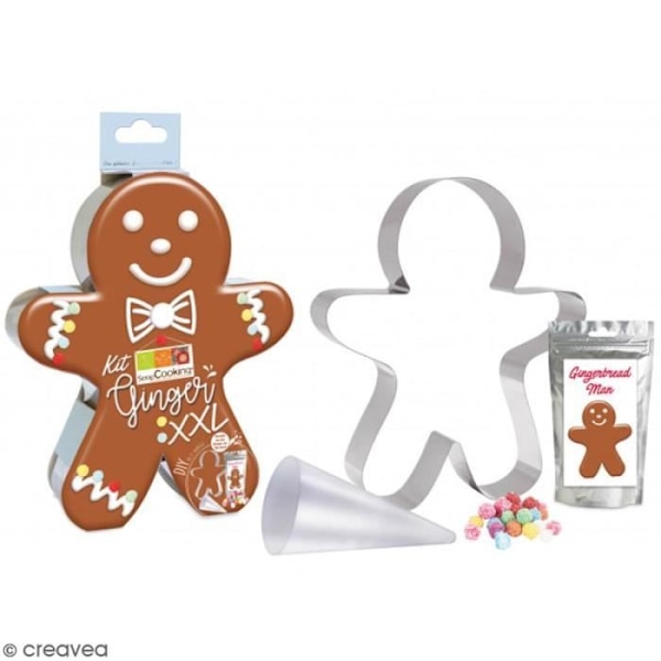 Leivontasarja - SCRAPCOOKING - Piparkakkumies - Ruostumaton teräs - 29 x 24 x 5 cm - 4 kpl