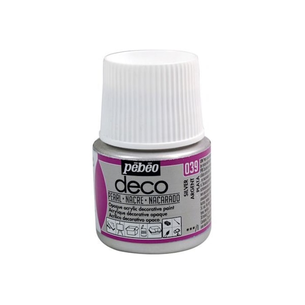 Akryylimaali - Pébéo - P.BO Déco helmi - Hopea - 45ml - Mattapinta Pengar
