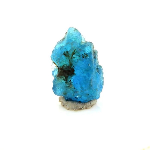 Sten og mineraler. Neonblå apatit. 1,68 ct. Betroka, Anosy, Madagaskar. Blå