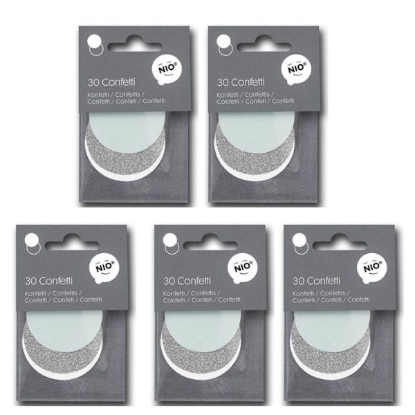 150 silver och mintblå konfetti