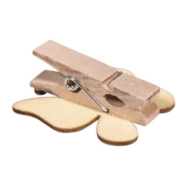 Träklämmor - Fågel - 3-3,5cm - 6 stycken - Färg brun - Färgglad Färgad