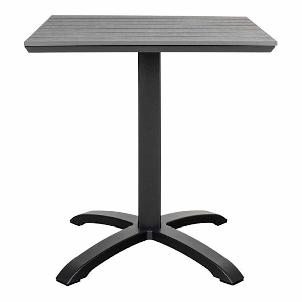 Firkantet havebord 70 cm + 2 lænestole Svart