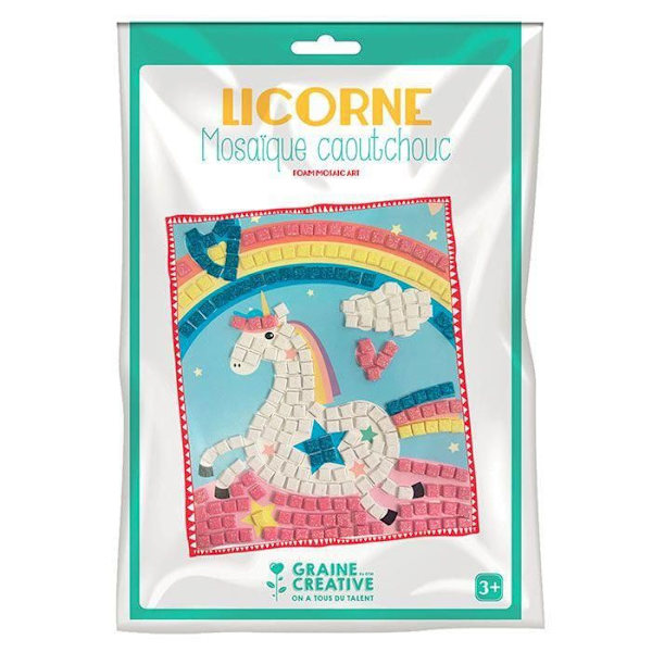 Pehmeä kuminen mosaiikkilaatikko - Unicorn Flerfärgad