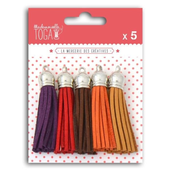 MISS TOGA Set med 3 mocka pompoms 3,6 cm - höst