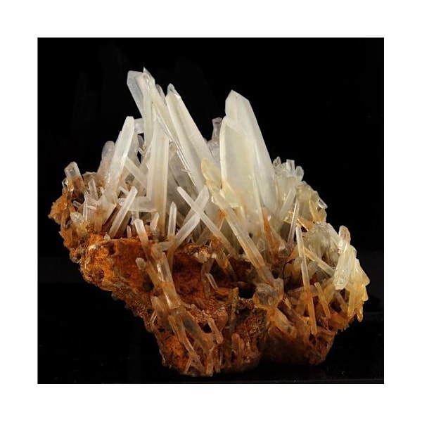 Kivet ja mineraalit. Macle Quartz + Limonite. 438,00 senttiä. Les Rivoirands, Vizille, Isère, Ranska.