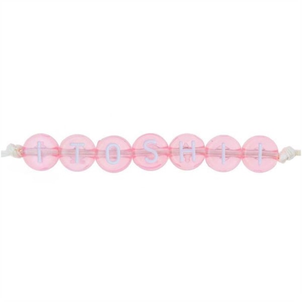 165 helmeä 5 x 7 mm - pyöreät kirjaimet - vaaleanpunainen Rosa