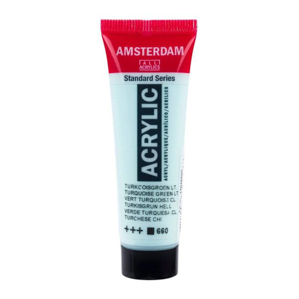 Akkyliväri tuubissa - Vaalean turkoosi - 660 - Amsterdam - 20ml Ljus turkos