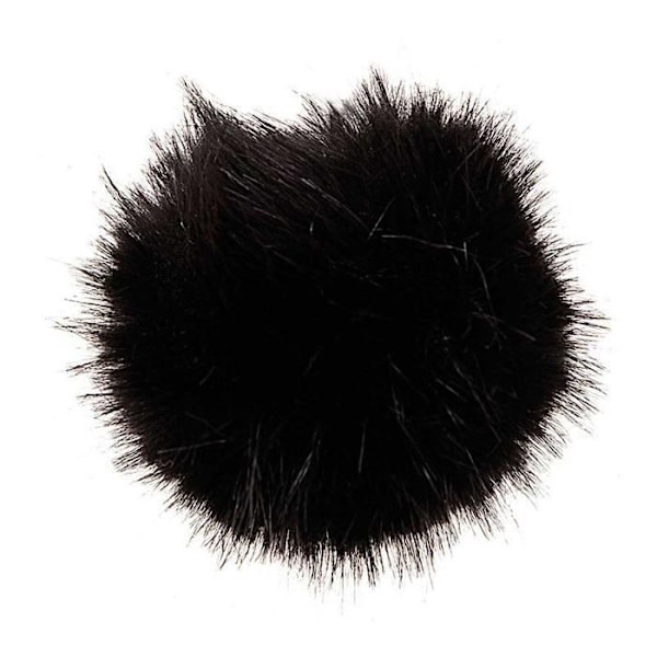 Pompom - Rico Design - Sort - 10 cm - 100% Akryl - Imiteret pels Svart