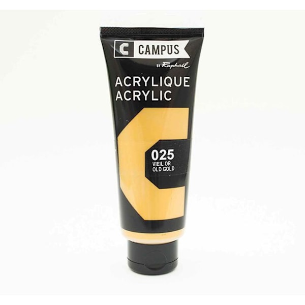 Akrylmaling 100 ml - Gammel guld n°025 gyllene