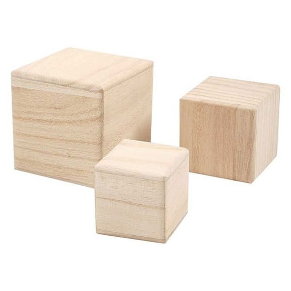 Puulohkot - 5 kpl 8 cm - Vaalea puu - Lapsille - Sekä tytöille että pojille - Pinottavat palikat Klart trä