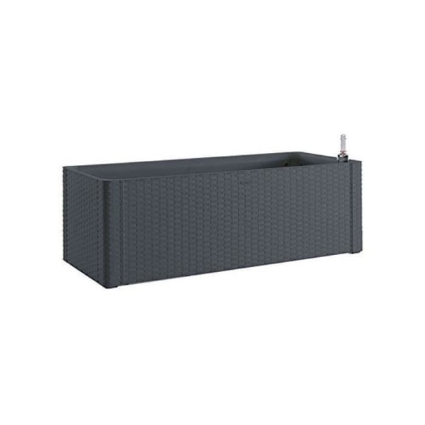 STEFANPLAST Natural Delux rektangulär blomlåda - 100x43xH33cm - 90 + 6,5L i reserv - Antracit Antracit