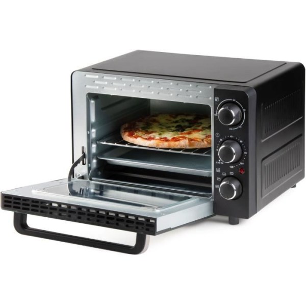 DOMO DO807GO mini elektrisk ugn - 20 L - svart - hög och låg värme - 120 min timer - 1300W Svart