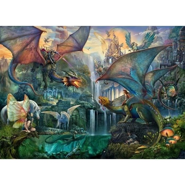 Puslespil 9000 brikker Den magiske skov af drager, Fantastisk, Voksen, 16721, Ravensburger Flerfärgad