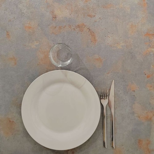 Ståbord 60 x 60 cm - rustgrå Rom model kastanj