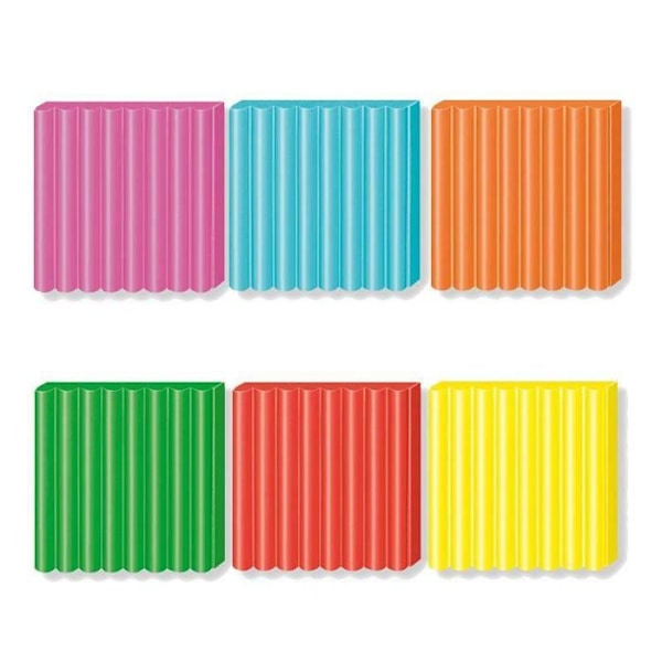 6 stykker polymer ler Flerfärgad