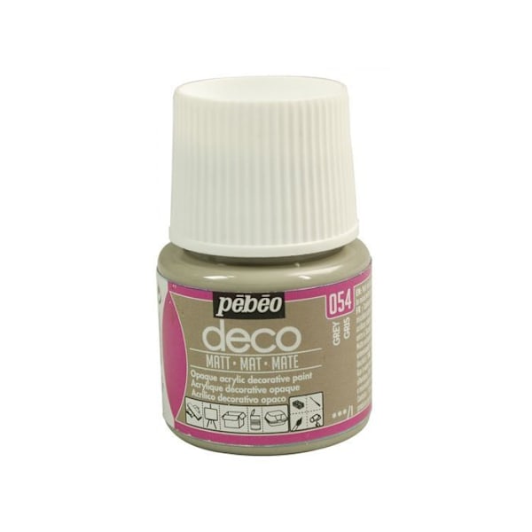 Akryylimaali - Pébéo - P.BO Déco - Mattaharmaa - 45ml - Mattapinta Grå