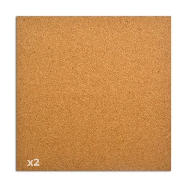 2 korkkilevyä 30 x 30 cm Beige