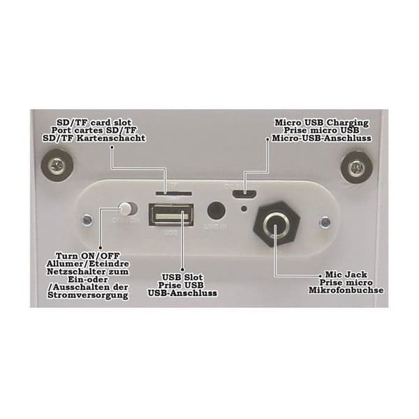 Karaokehögtalare för barn - LEXIBOOK - iParty® - Bluetooth® V5.0 - Ljuseffekter Vit