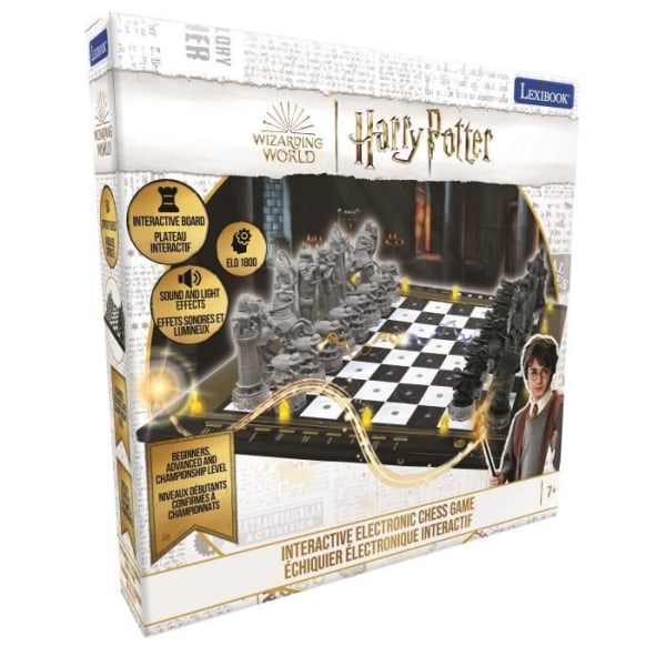 HARRY POTTER - Elektroninen shakkipeli - Kosketusnäppäimistö, valo- ja äänitehosteet - 64 vaikeustasoa - LEXIBOOK Svart