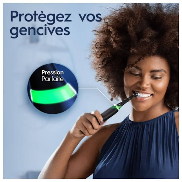 Oral-B iO 3 2 kpl pakkaus, musta ja sininen sähköhammasharja, 2 harjaspäätä, 1 matkalaukku Svart