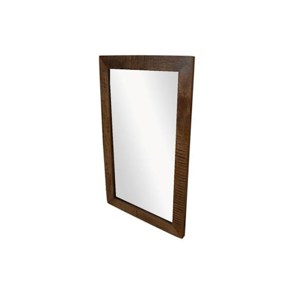Rektangulär träspegel 70 x 90 cm kastanj