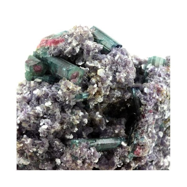 Kivet ja mineraalit. Turmaliini + Lepidoliitti. 3864,5 ct. Pederneiran kaivos, Minas Gerais, Brasilia. Grå