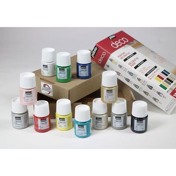 Set med 12 multimedia vattenbaserade färger - 12 x 20 ml Flerfärgad