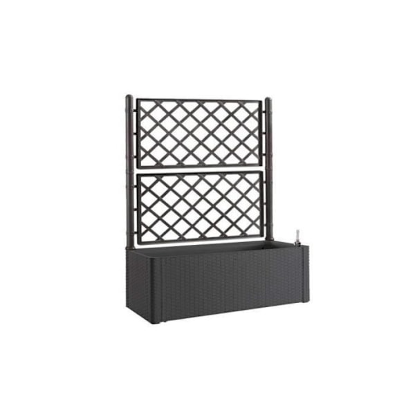 STEFANPLAST Natural Deluxe rektangulær blomsterkasse med espalier - 100 x 43 x H 142 cm - 90 + 6,5 L i reserve - Antracit Antracit