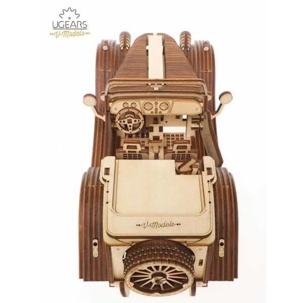 UGEARS VM-01 Roadster – Byggbar 3D trämodell – för vuxna och barn – Miniatyrarbetsbil – i plywood, Beige