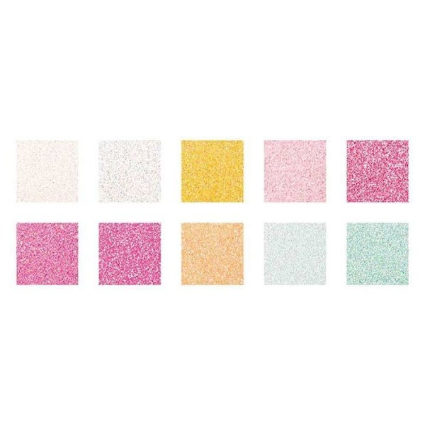 Sortiment av glitterpapper - Rico Design - Candy Mix - 10 ark - 180 g/m² - Neon Rosa