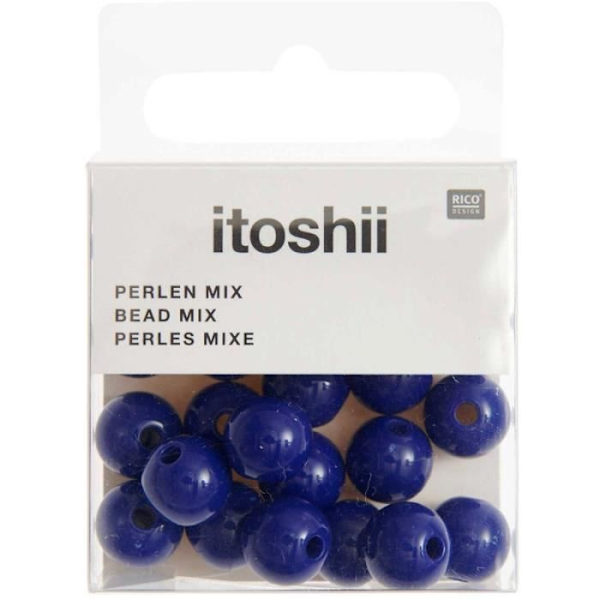 Plastpärlor - Mörkblå - 10 mm - 24 st Blå